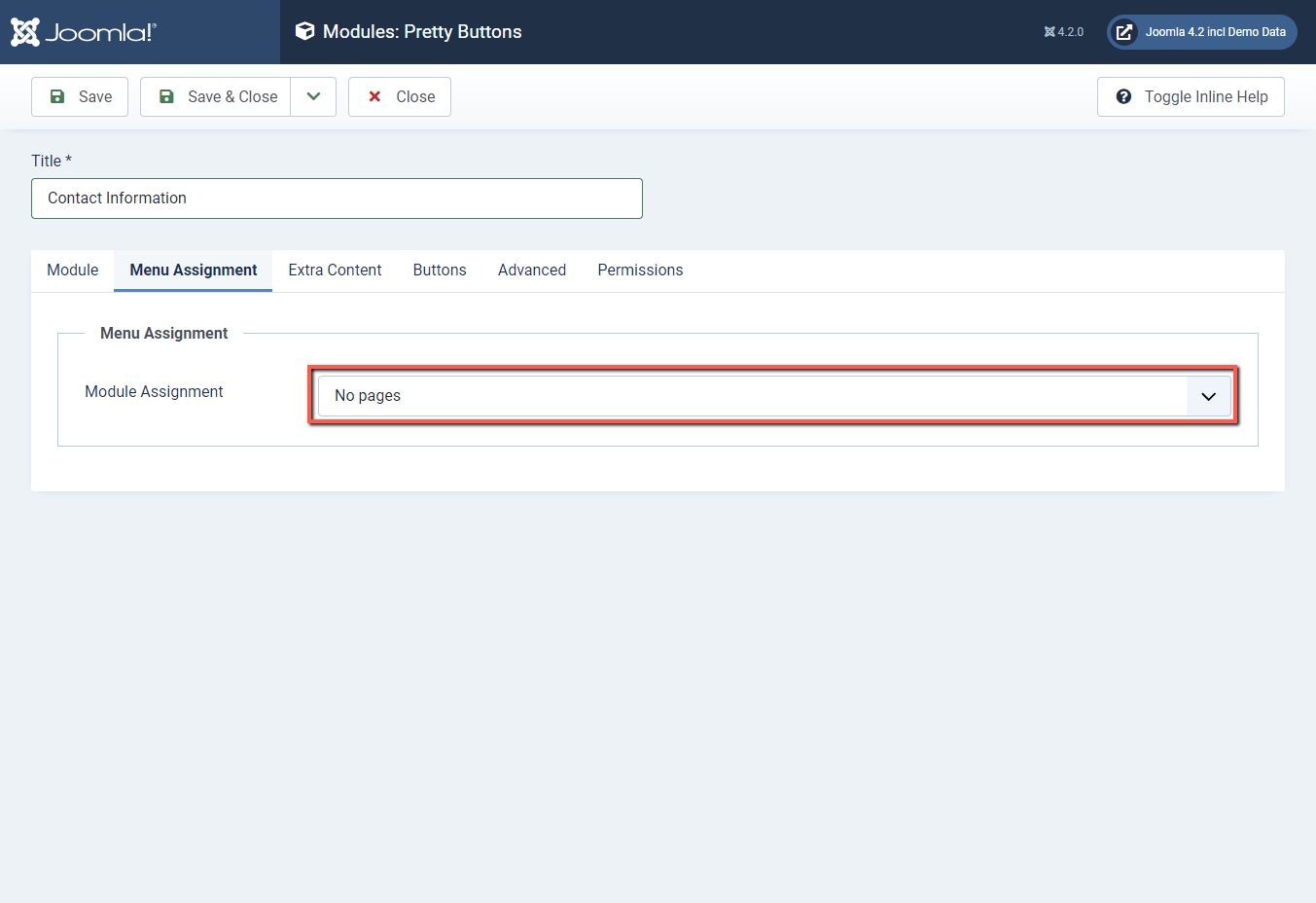 Joomla 4 backend menu allocation none
