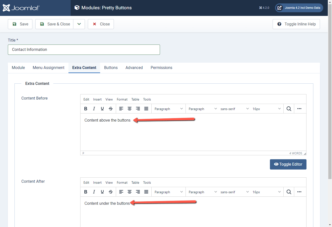 Joomla 4 backend Additional content