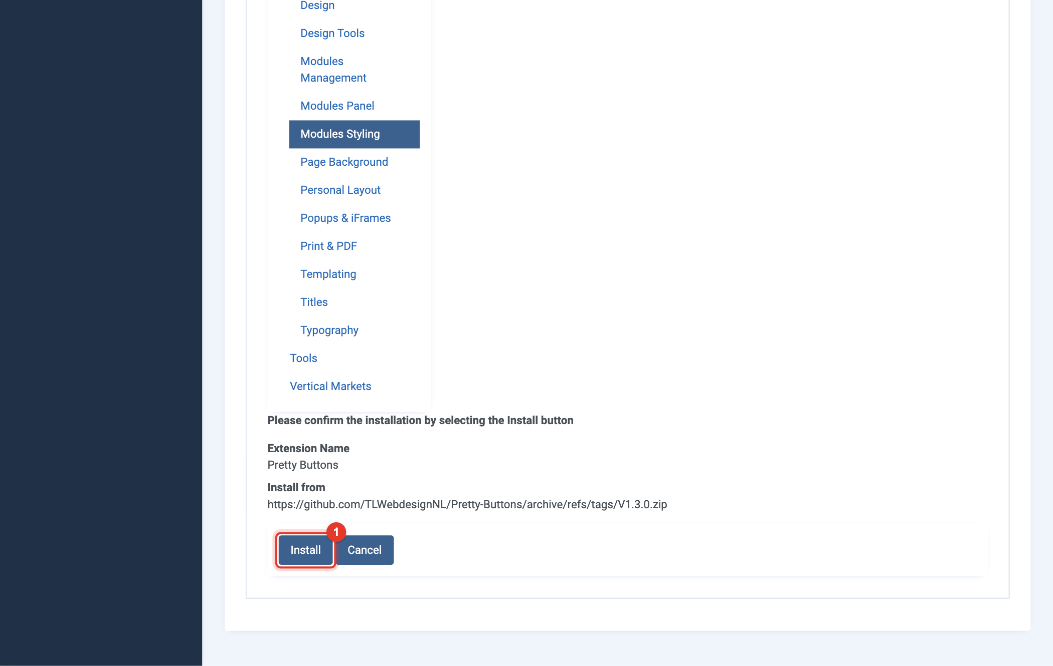 Joomla 6 Install from Web, confirm the installation
